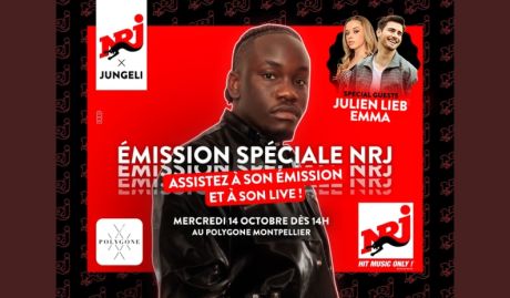 Jungeli en émission spéciale NRJ au Polygone Montpellier le 14 octobre